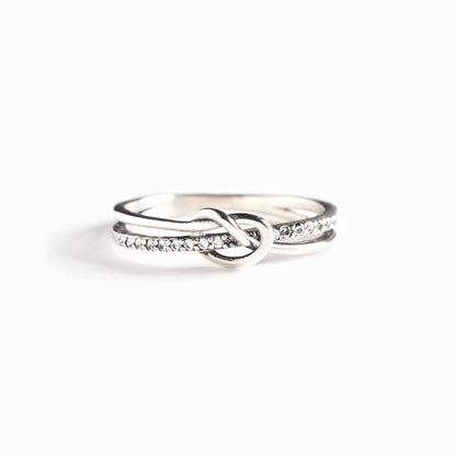 Bond That Links Us Together Matching Double Band Knot Ring