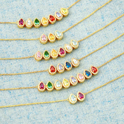 Tears Of Joy 1-14 Teardrop Birthstone Necklace