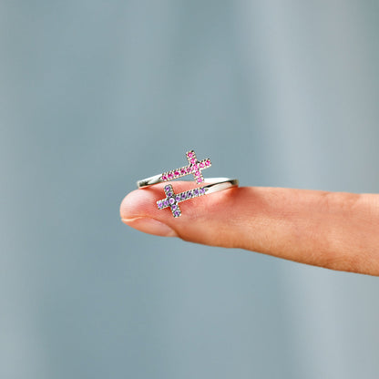 Blessing Of Love Pavé Double Cross Ring