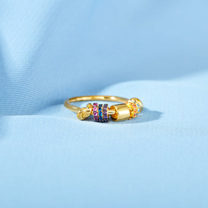 Anti Axiety Fidget Ring With Ziconia Spinners