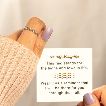 To My Daughter Highs And Lows Wave Ring