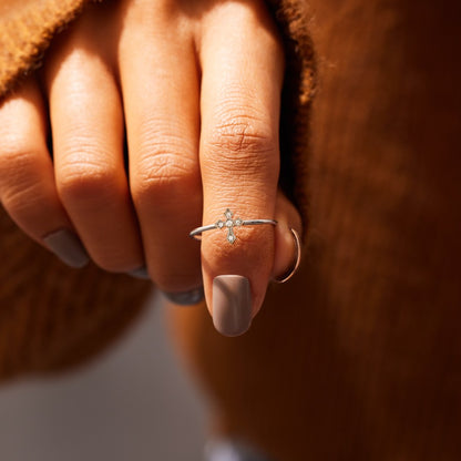 For Daughter Pray On It Minimalist Cross Ring