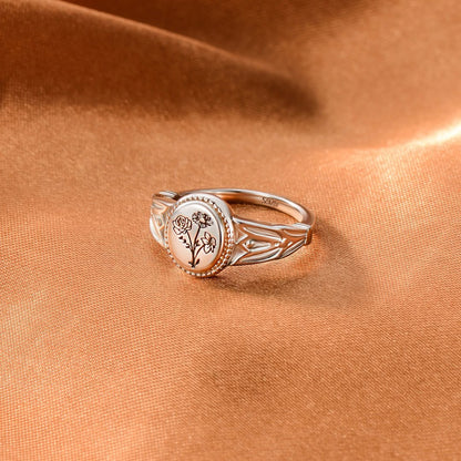 BIRTH MONTH FLOWERS SIGNATURE RING