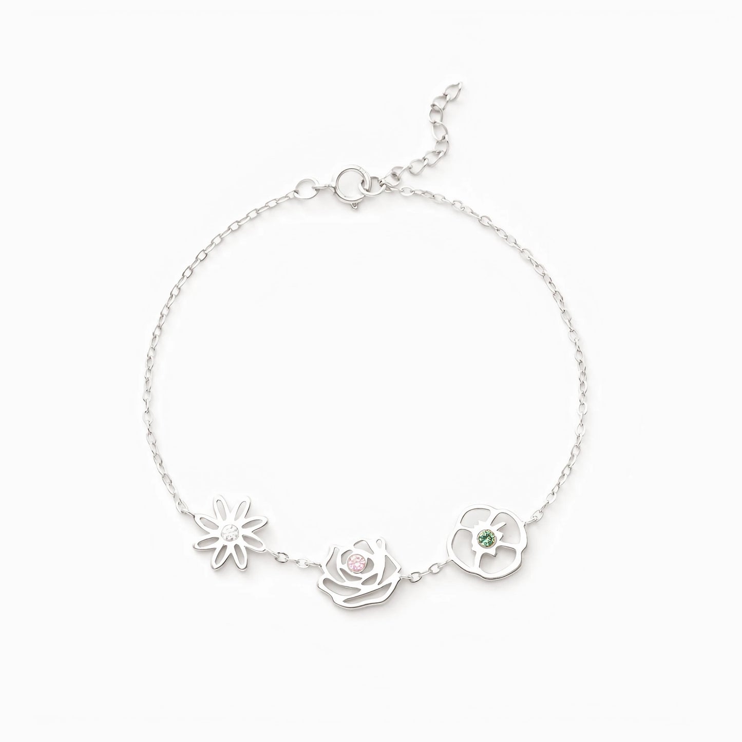 1-10 Birth Flowers Bracelet - Personalised Birth Flower Bracelet for Mother