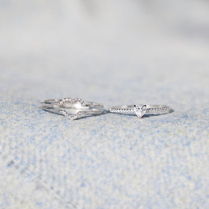 My Heart Is With You Always Layered Heart Ring