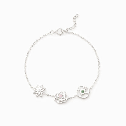 1-10 Birth Flowers Bracelet-Perfect Gift for Mom/Grandma/Wife