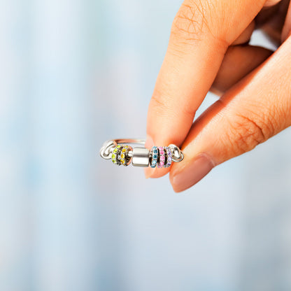 Anti Axiety Fidget Ring With Ziconia Spinners