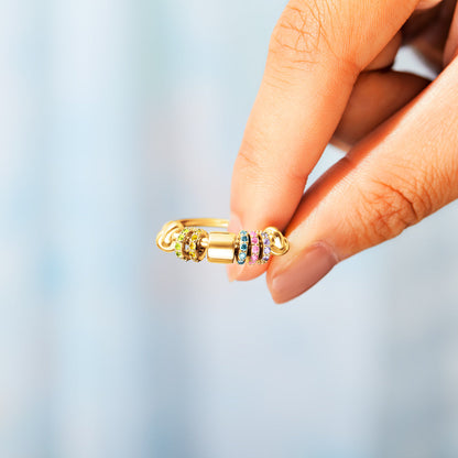 Anti Axiety Fidget Ring With Ziconia Spinners