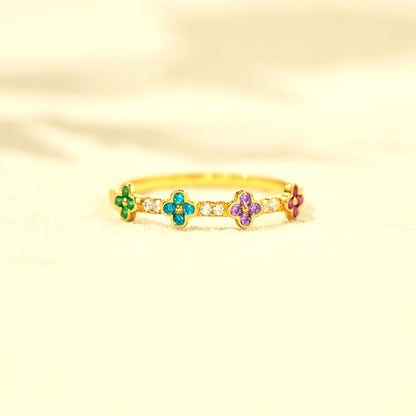 Mama's Garden 1-5 Birthstones Clover Ring