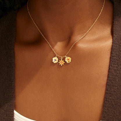 1-12 Three-Dimensional Birth Flowers Necklace-Personalised Birth Flower Necklace for Mother