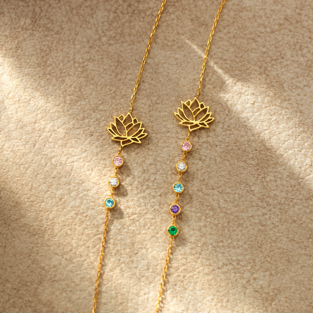 Reborn 1-10 Birthstones Lotus Bracelet