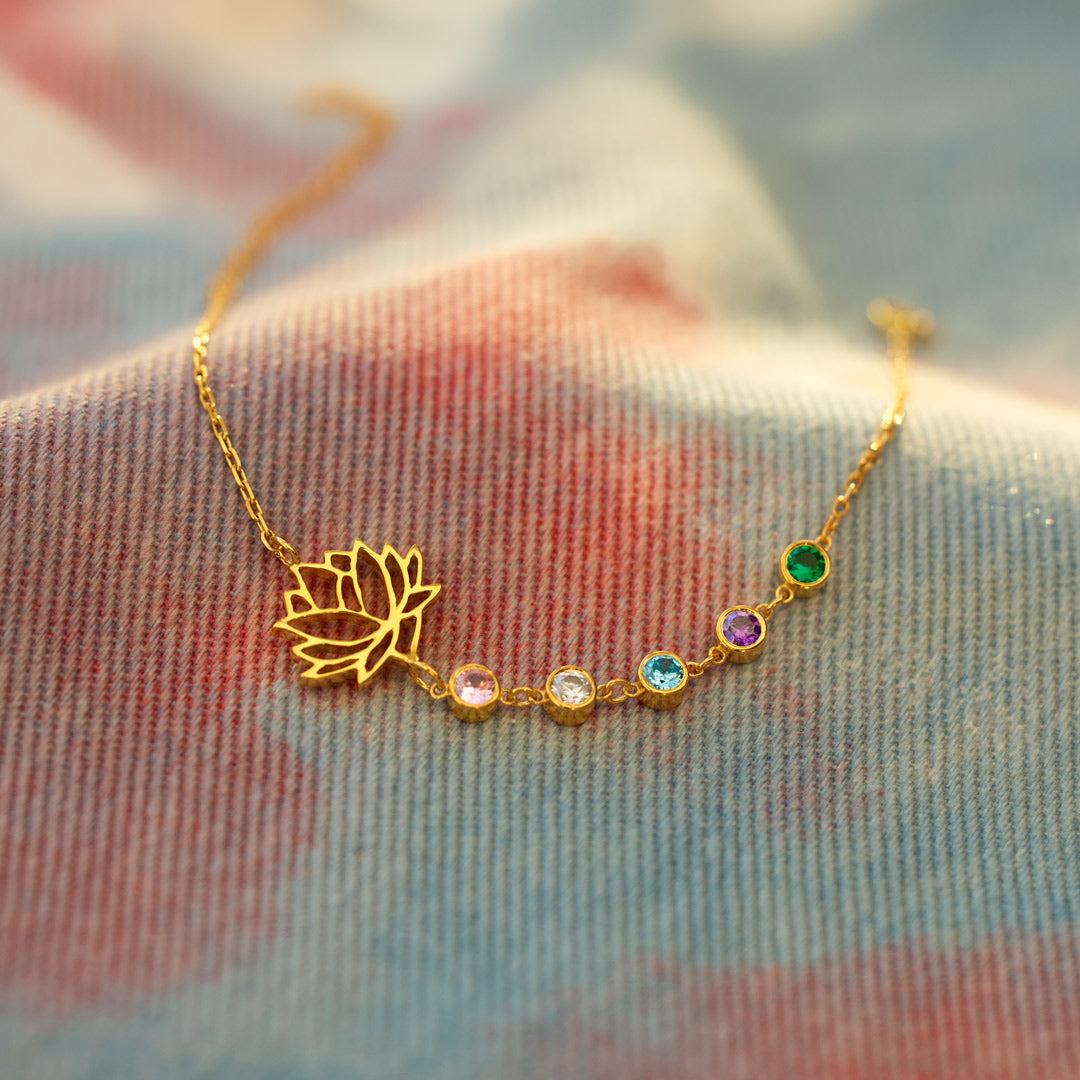 Reborn 1-10 Birthstones Lotus Bracelet