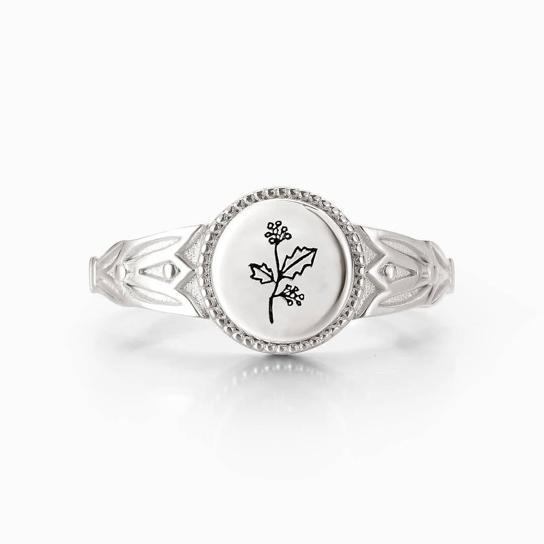 BIRTH MONTH FLOWERS SIGNATURE RING