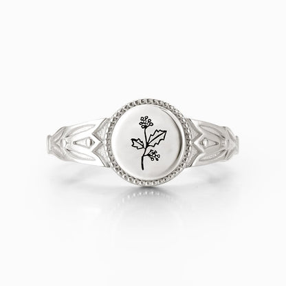 BIRTH MONTH FLOWERS SIGNATURE RING