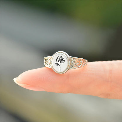 BIRTH MONTH FLOWERS SIGNATURE RING