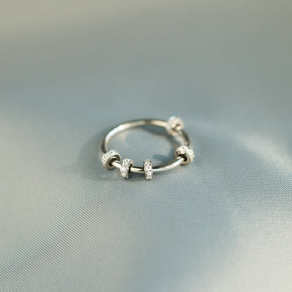 Sterling Silver Spinner Fidget Ring, Anxiety Ring For Women