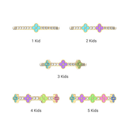 Mama's Lucky Charms 1-5 Birthstones Clover Ring