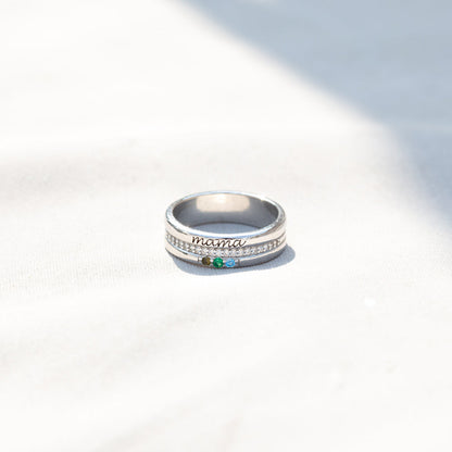 1-8 Birthstones Mama Ring