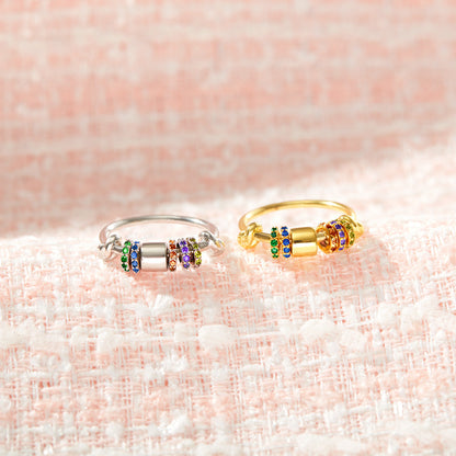 Anti Axiety Fidget Ring With Ziconia Spinners