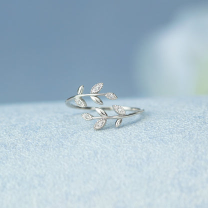 Grow Through What You Go Through Leaf Ring