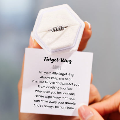 Sterling Silver Spinner Fidget Ring, Anxiety Ring For Women