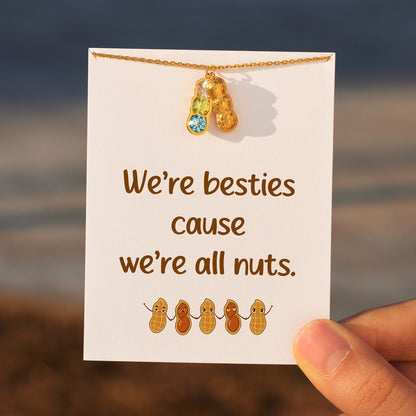 We Are Besties Birthstone Peanut Necklace