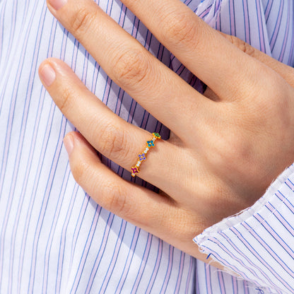 Mama's Lucky Charms 1-5 Birthstones Clover Ring