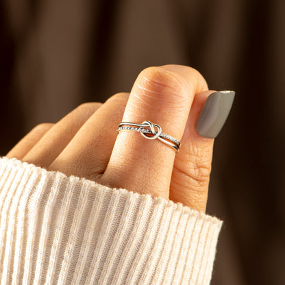Bond That Links Us Together Matching Double Band Knot Ring
