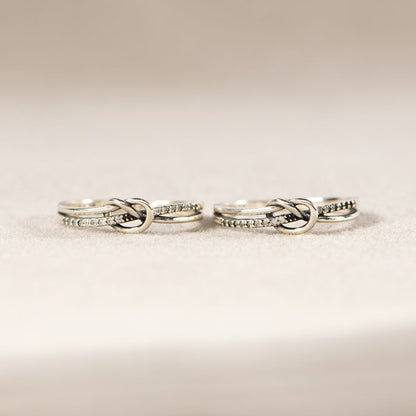 Bond That Links Us Together Matching Double Band Knot Ring
