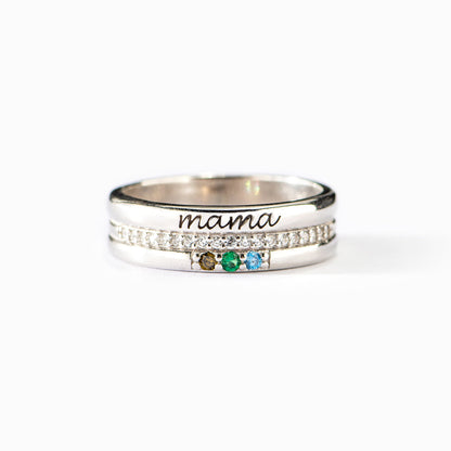 1-8 Birthstones Mama Ring