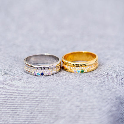 1-8 Birthstones Mama Ring