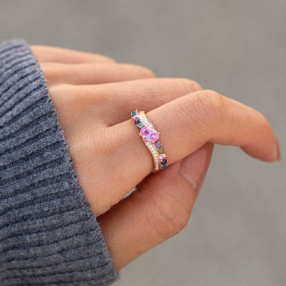 Family Birthstones Ring 1-10 Birthstones