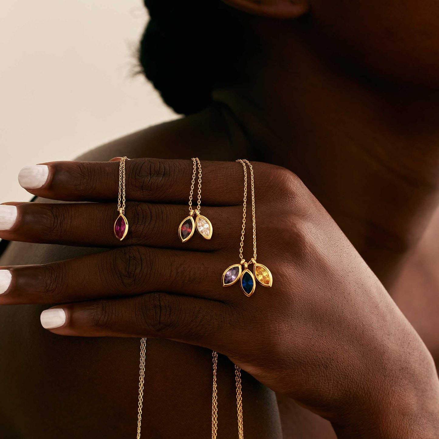 Petals of Her Heart – 1-5 Birthstone Mother’s Necklace