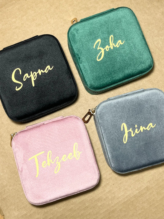 Personalised Name Velvet Jewelry Box