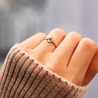 3-6 Baguette Birthstones Ring