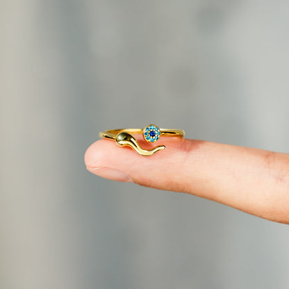 Evil Eye Ring, Italian Horn Ring