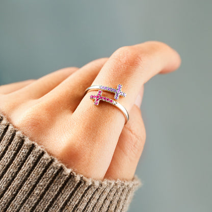 Blessing Of Love Pavé Double Cross Ring