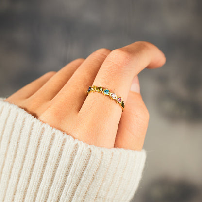 1-6 Birthstones XoXo Ring