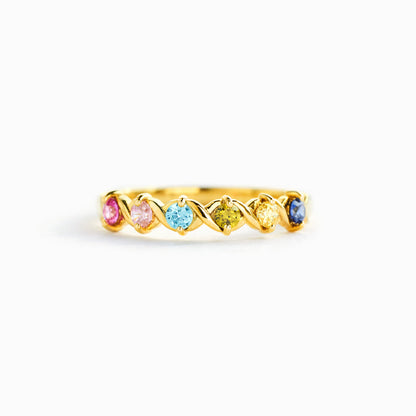 1-6 Birthstones XoXo Ring