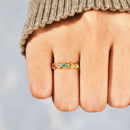 1-6 Birthstones XoXo Ring