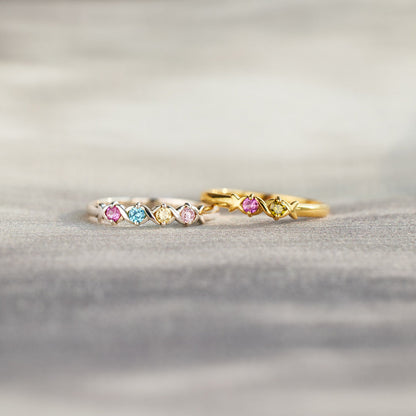 1-6 Birthstones XoXo Ring