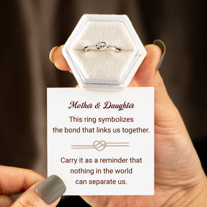 Bond That Links Us Together Matching Double Band Knot Ring