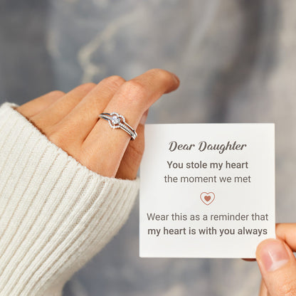 My Heart Is With You Always Layered Heart Ring