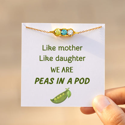 Mother&Daughter 2-6 Birthstone Pea Pod Bracelet